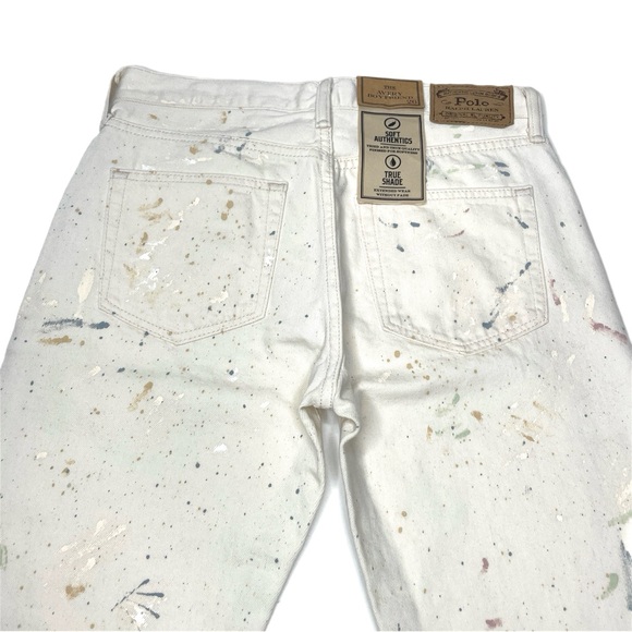 Polo Ralph Lauren Avery Boyfriend White Paint Splatter Jeans - Picture 13 of 15